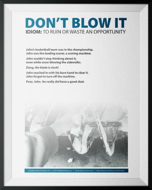 snow blower safety training poster