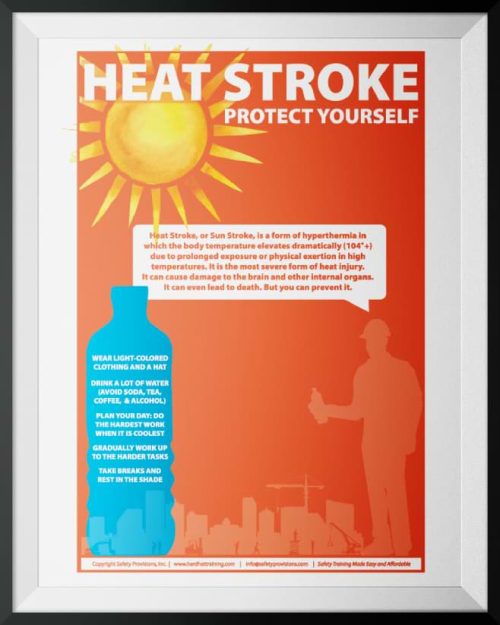 heat stroke prevention safety training poster